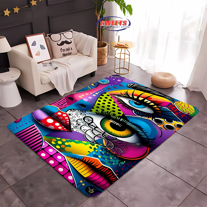 Hall Commercial Printing - Karpet Warna-warni Seni Pop Cetak HD