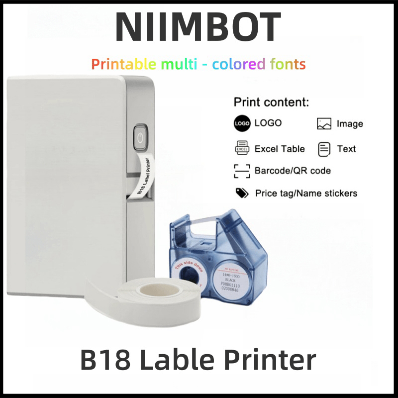 Commercial Printing Labels - NIIMBOT B18 Printer Label warna, koneksi