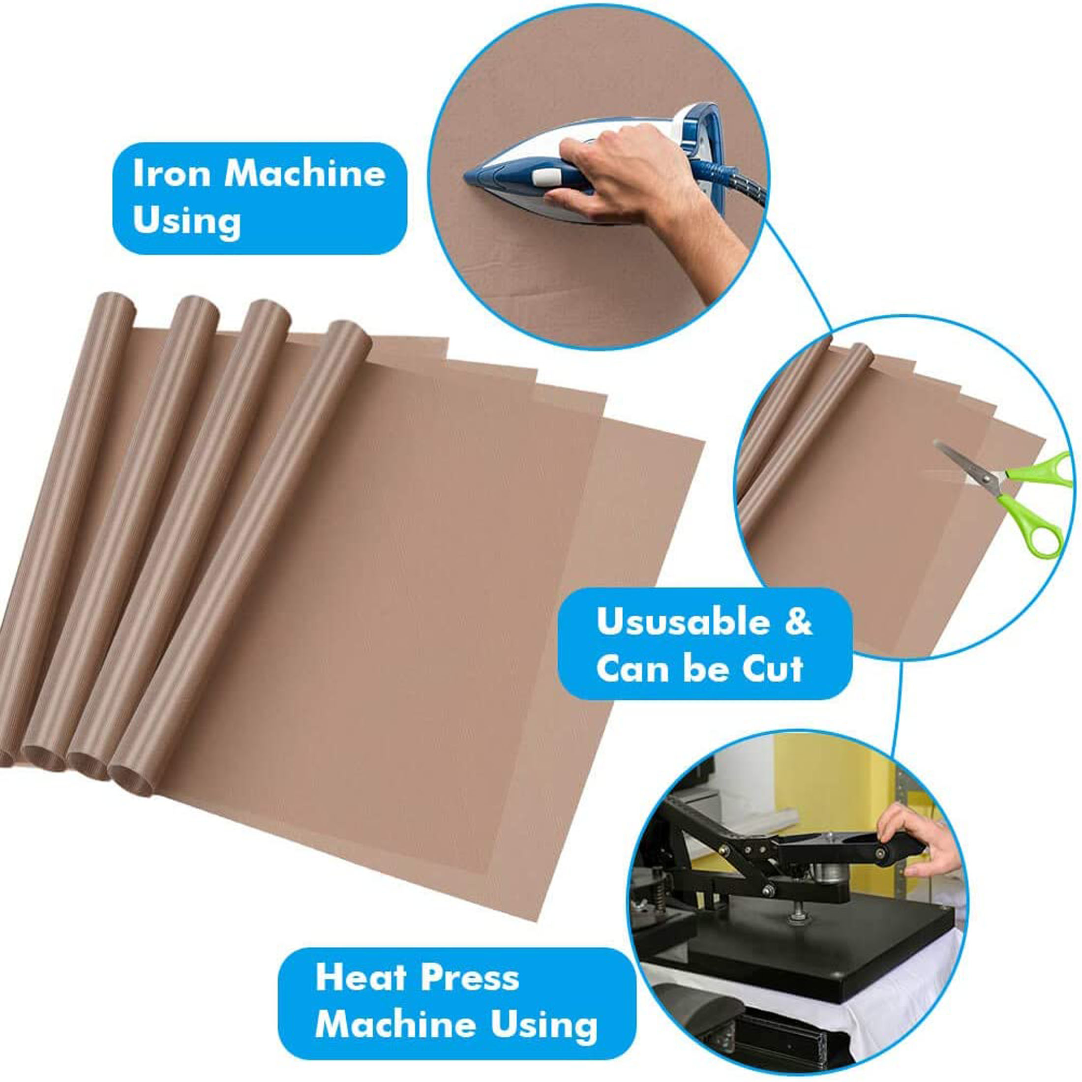 Heat Press Teflon Sheet - Film Polytetrafluoroethylene Digunakan Untuk Kertas Transfer