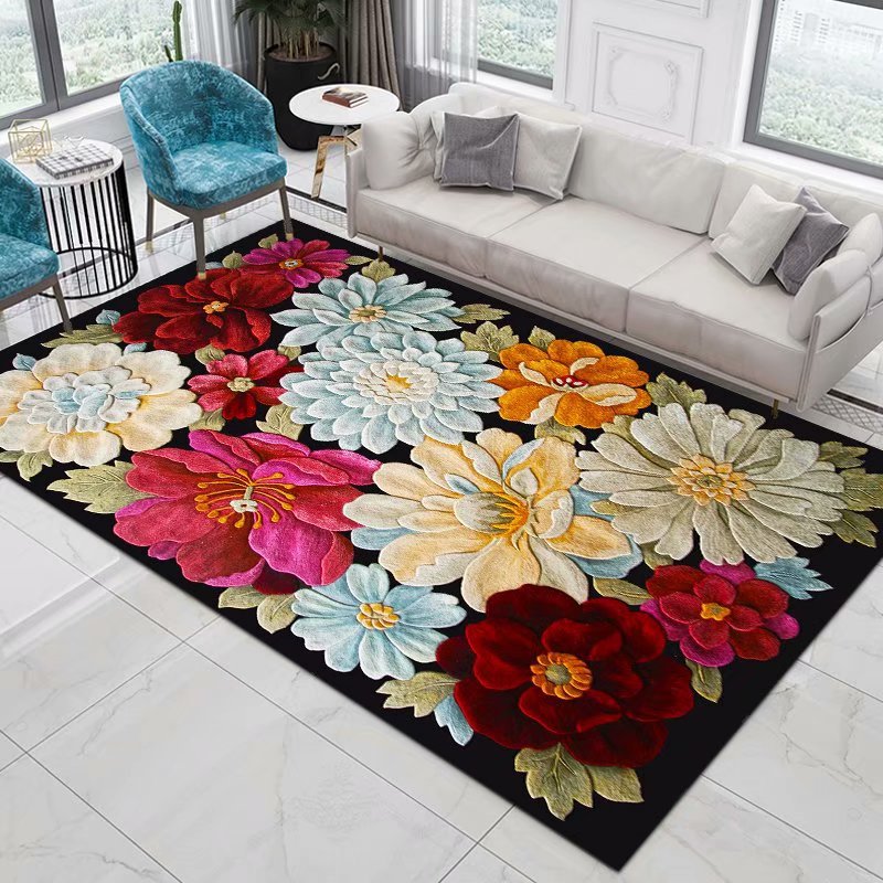Commercial Printing Format - Karpet motif bunga Pastoral 3D Dekor
