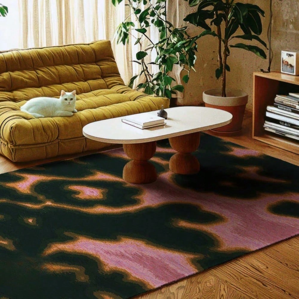 Commercial Printing Items - Karpet Area Motif Hewan Pink Hijau