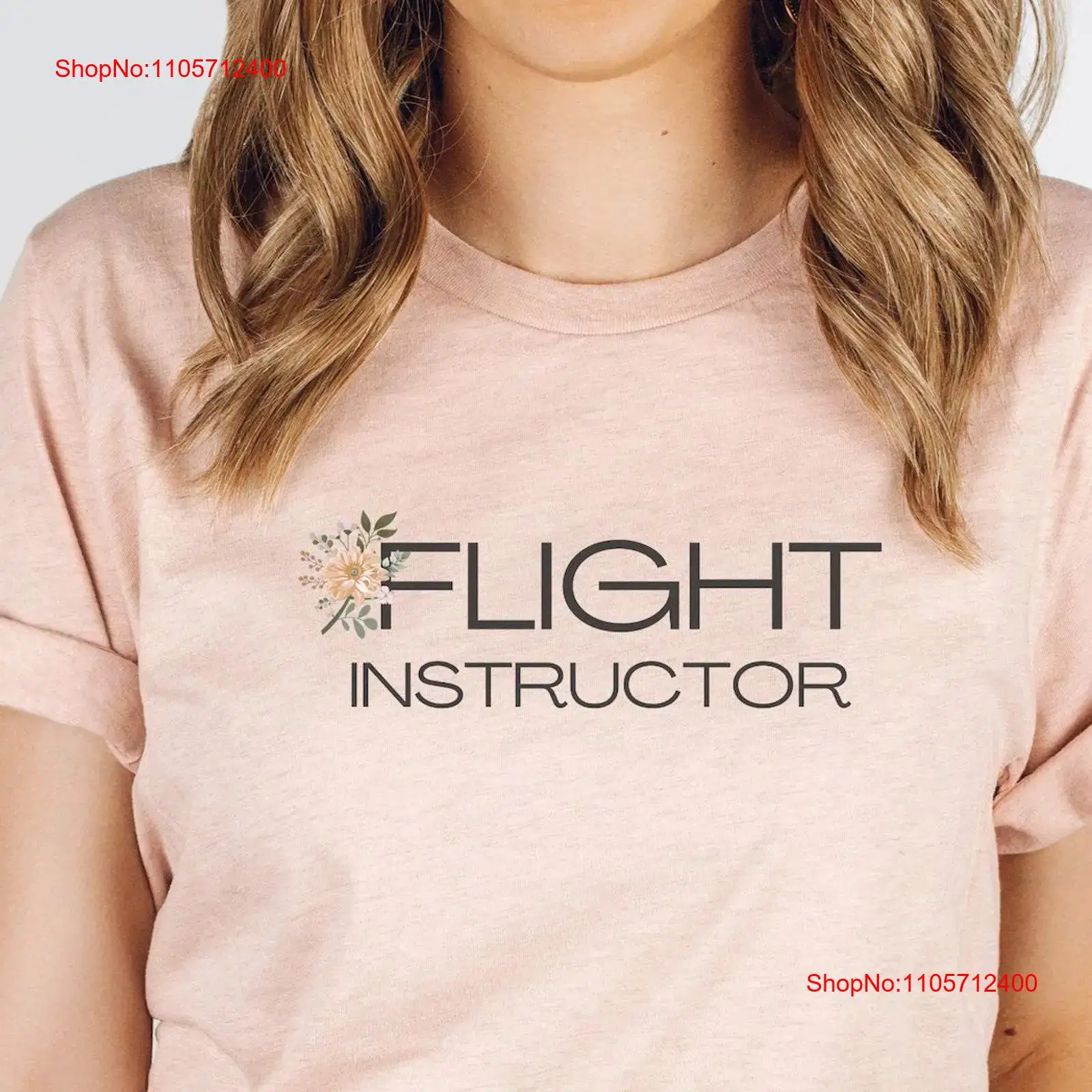 Commercial Shirt Printing - Kaos Instruktur Penerbangan Floral untuk Wanita