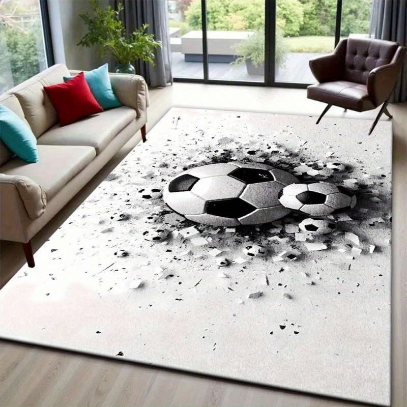 Commercial Printing Format - Karpet Besar Motif Sepak Bola Hitam