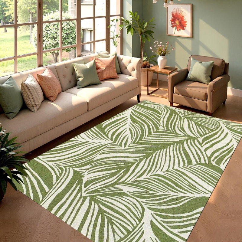 Hall Commercial Printing - Karpet Daun Hijau Gaya Nordik Karpet