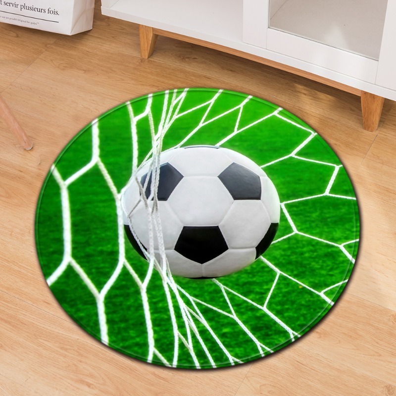 Commercial Printing Format - Karpet Bulat Bertema Sepak Bola Gaya