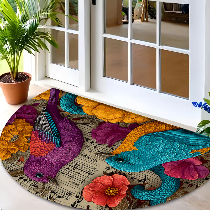 Commercial Printing Shop - Karpet Pintu Masuk Bulat dengan Motif