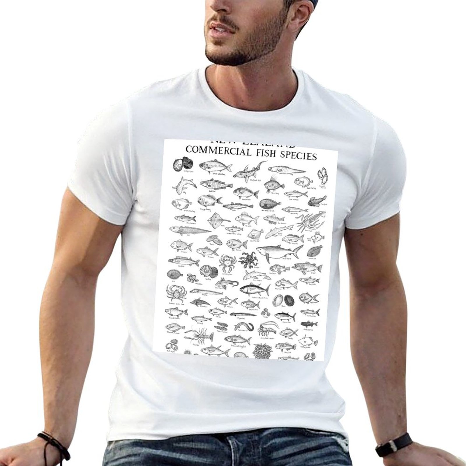 Commercial Shirt Printing - Kaos Spesies Ikan Komersial Selandia Baru