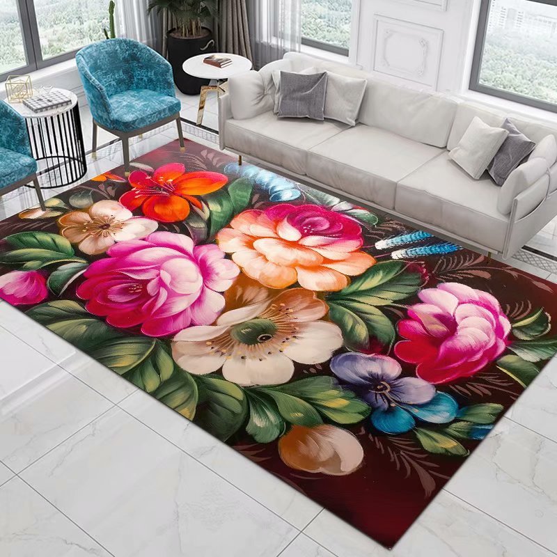 Karpet motif bunga Pastoral 3D - Commercial Printing Format ulasan dan harga
