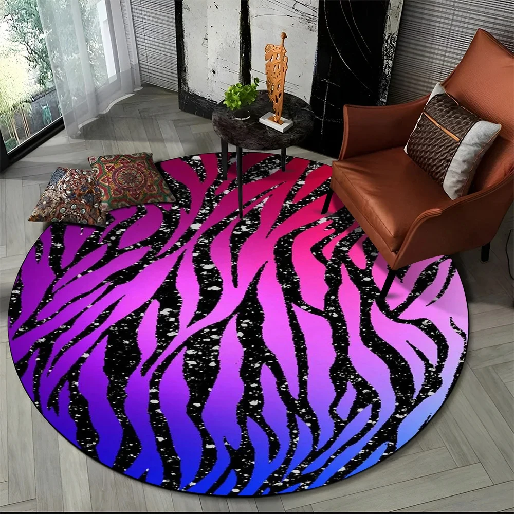 Karpet Bulat Motif Garis Zebra - Commercial Printing Format ulasan dan harga