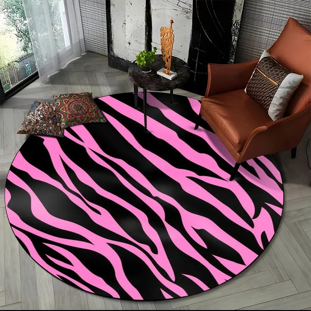 Karpet Bulat Motif Garis Zebra - Commercial Printing Format ulasan dan harga