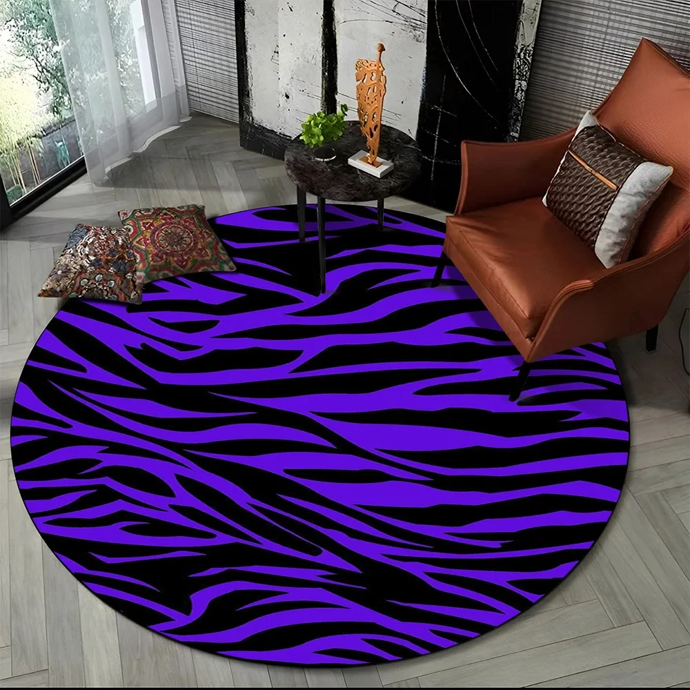 Karpet Bulat Motif Garis Zebra - Commercial Printing Format ulasan dan harga