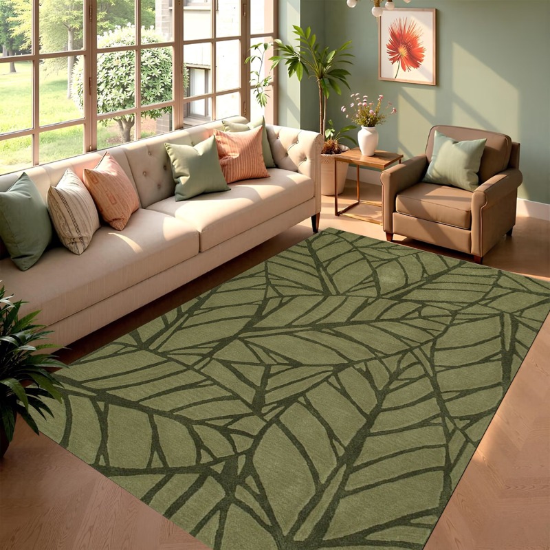 Karpet Daun Hijau Gaya Nordik  - Hall Commercial Printing ulasan dan harga