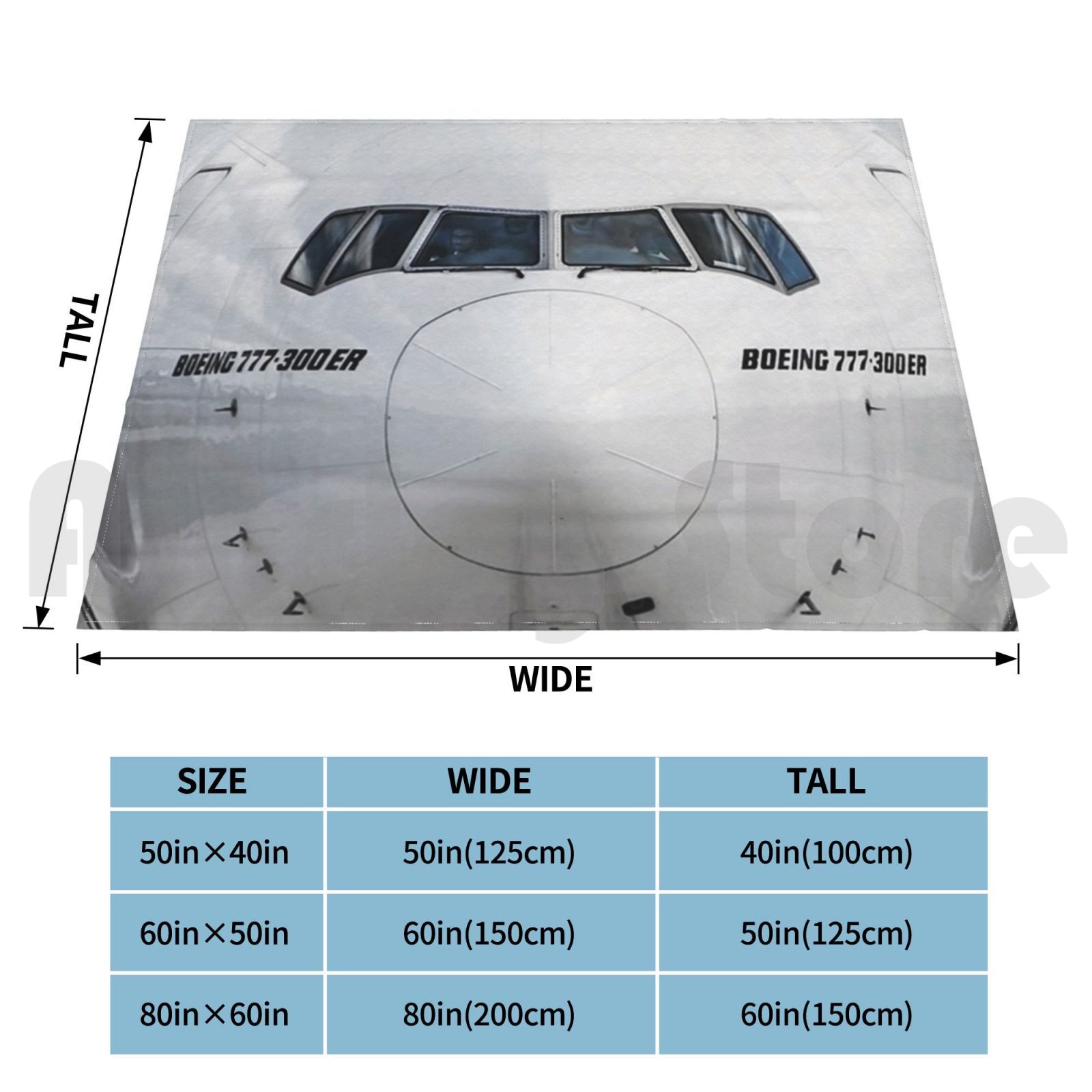 Selimut Boeing 777 dengan Desa - Commercial Fabric Printing ulasan dan harga